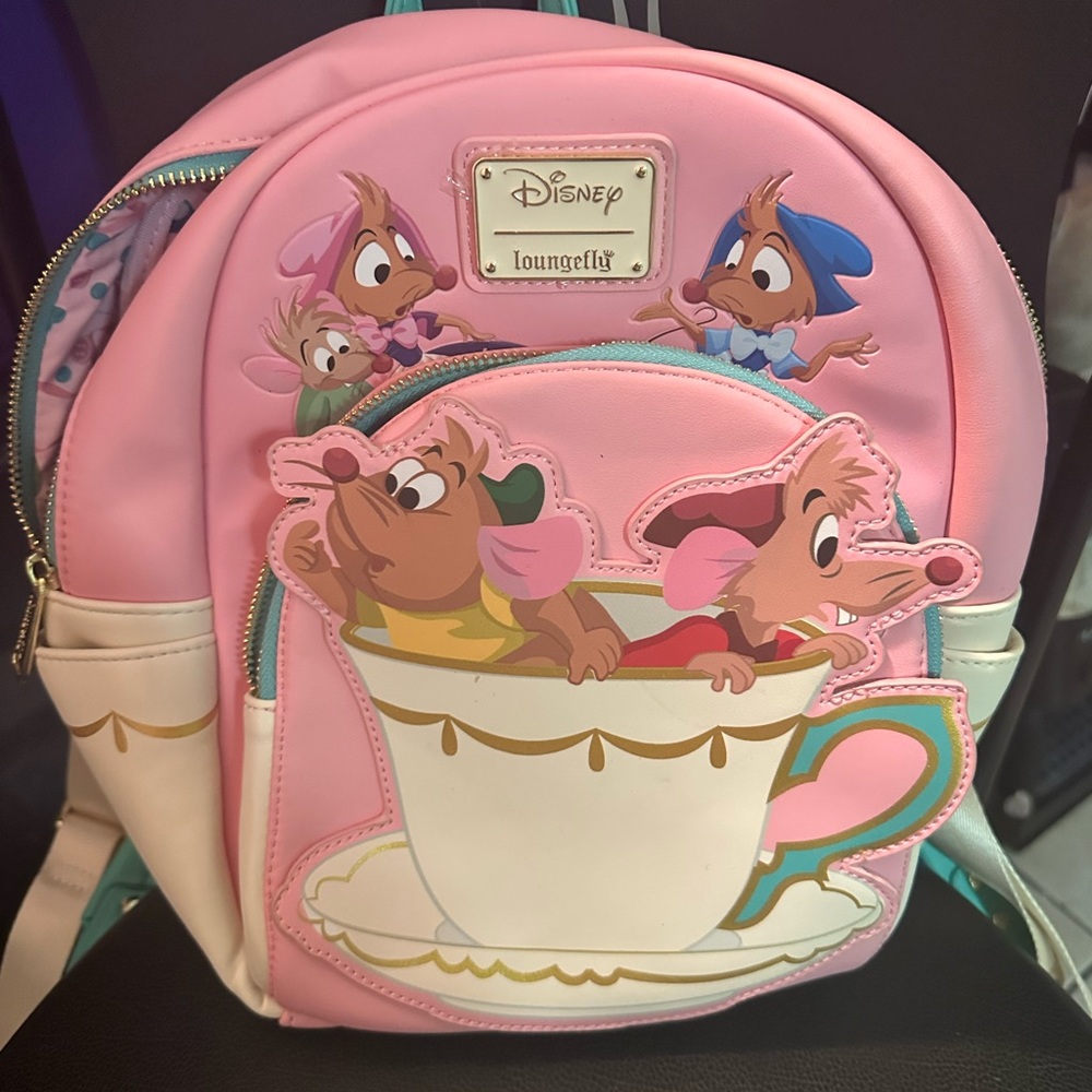 Loungefly Pink and Blue Disney Kids Backpack